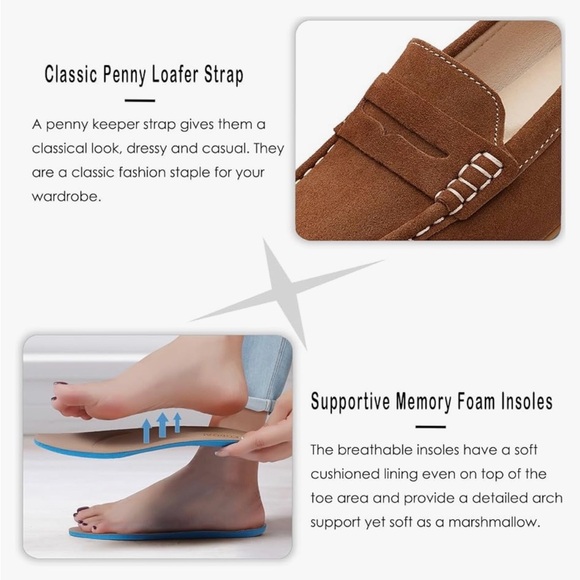 Kordal Espresso Brown Suede Women's Penny Loafers Driver Shoes - Picture 3 of 9